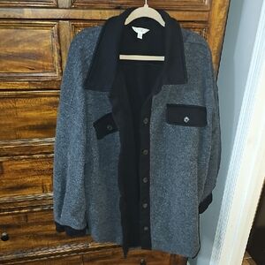 Terra & Sky Oversized Black And Gray Shacket! Sz 3X(24w-26w)